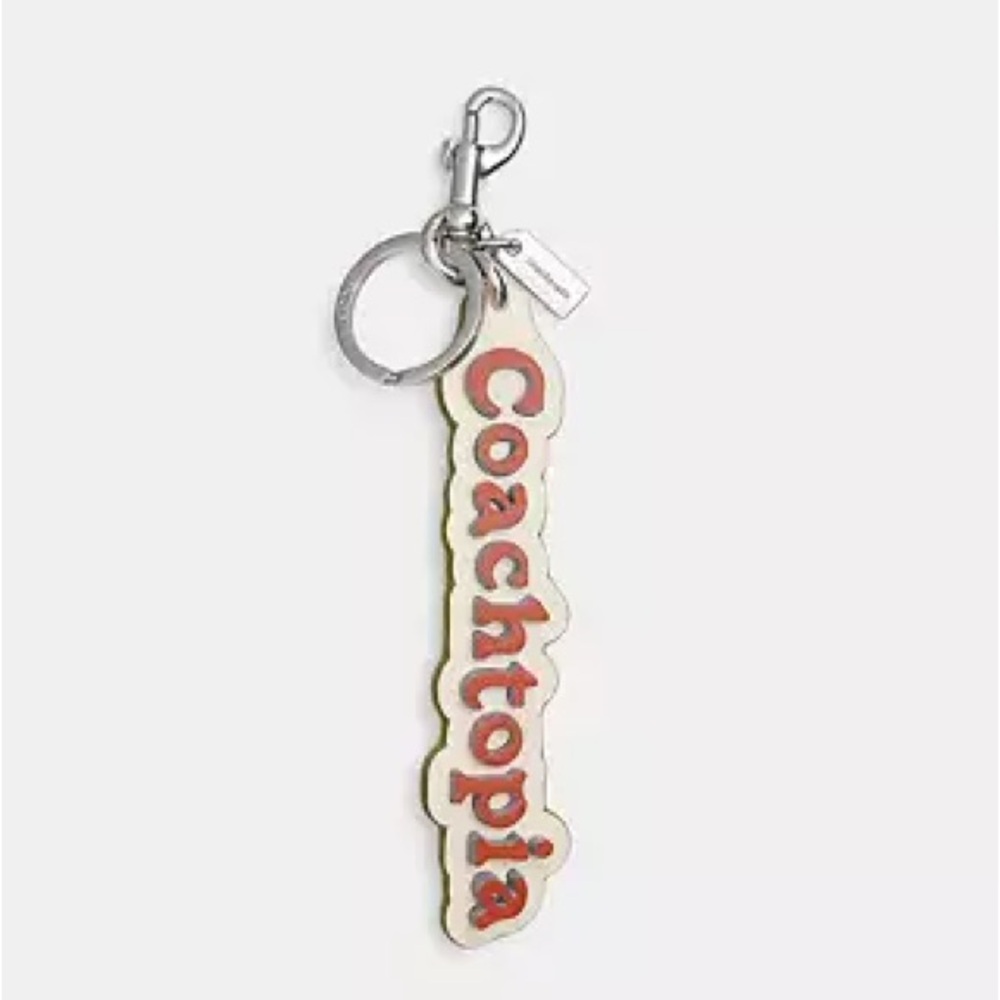 Coach Logo Bag Charm In Coachtopia Leather